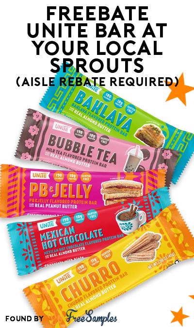FREEBATE UNITE Bar at Your Local Sprouts (Aisle Rebate Required)