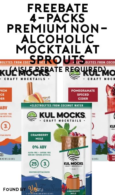 FREEBATE 4-Packs Premium Non-Alcoholic Mocktail at Sprouts (Aisle Rebate Required)
