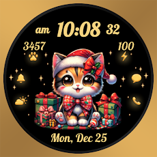 FREE App AZ269 Christmas Cat Watch Face