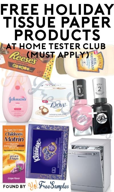 FREE Holiday Tissue Paper Products At Home Tester Club (Must Apply)
