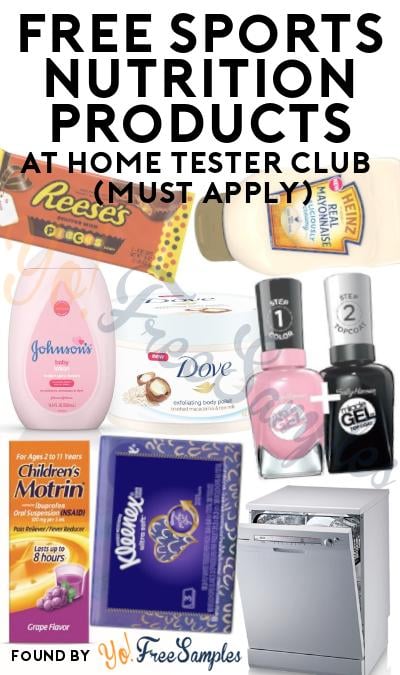 FREE Sports Nutrition Products At Home Tester Club (Must Apply)