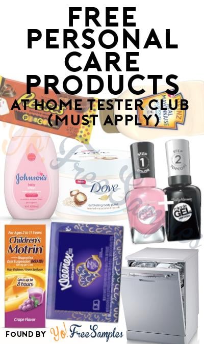 FREE Personal Care Products At Home Tester Club (Must Apply)