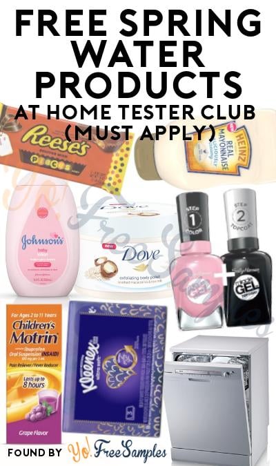 FREE Spring Water Products At Home Tester Club (Must Apply)