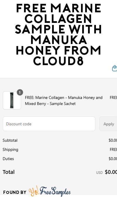FREE Marine Collagen Sample With Manuka Honey From Cloud8