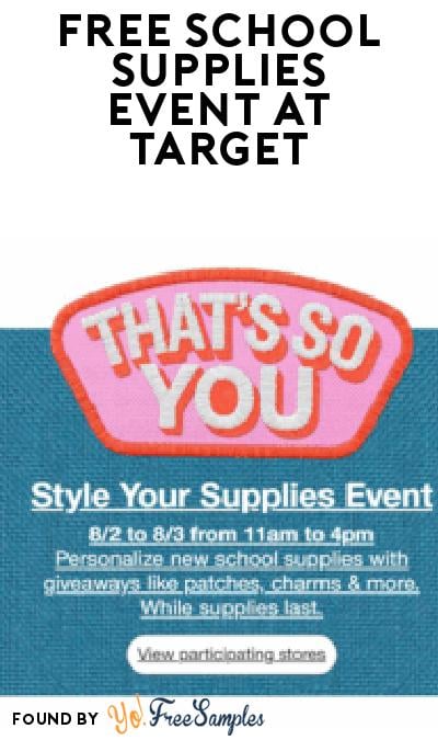 FREE Style Your School Supplies Event at Target August 2-3