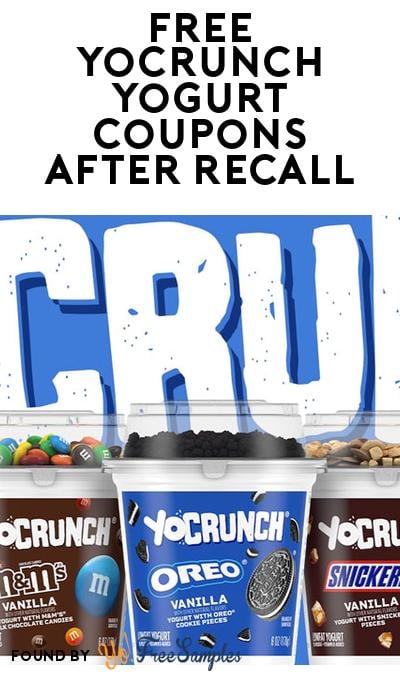 FREE YoCrunch Yogurt Coupons For Recall Affected Customers