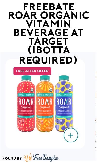 FREEBATE ROAR Organic Vitamin Beverage At Target (Ibotta Required)