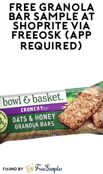 FREE Granola Bar Sample At ShopRite via Freeosk (App Required)