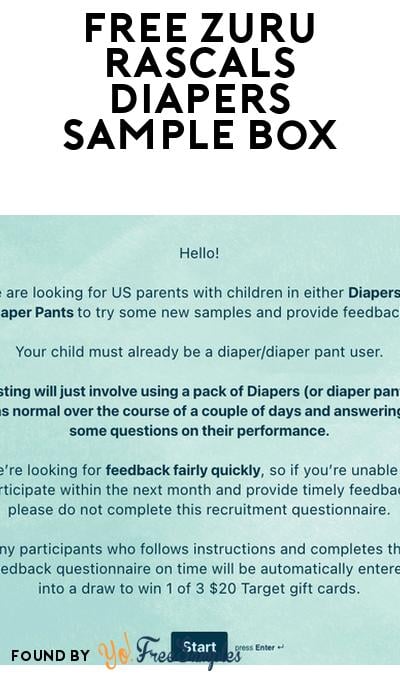 FREE Zuru Rascals Diapers & Training Pants Sample (Must Apply)