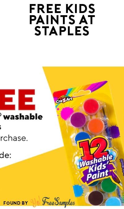 FREE Kids Washable Paint At Staples With Any Purchase