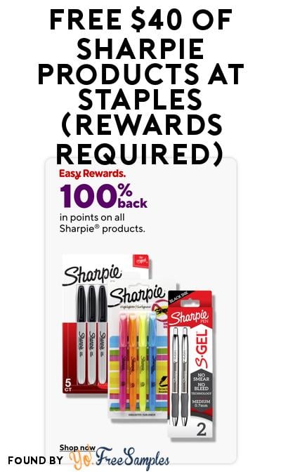 FREE $40 of Sharpie Products At Staples (Rewards Required)
