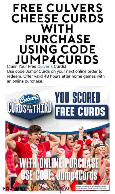 FREE Culvers Cheese Curds With Purchase Using Code Jump4Curds