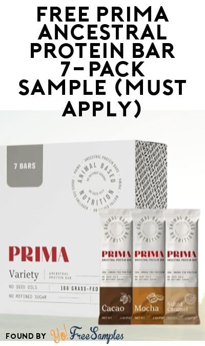 FREE Prima Ancestral Protein Bar 7-Pack Sample (Must Apply)