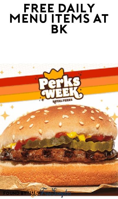 FREE Daily Menu Items At Burger King Through September 21 (App Required)
