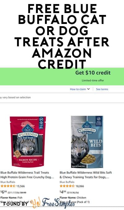 FREE Blue Buffalo Cat or Dog Treats After Amazon Credit