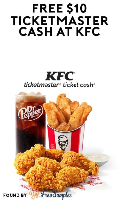 FREE $10 Ticketmaster Credit With KFC Wings & Wedges Purchase