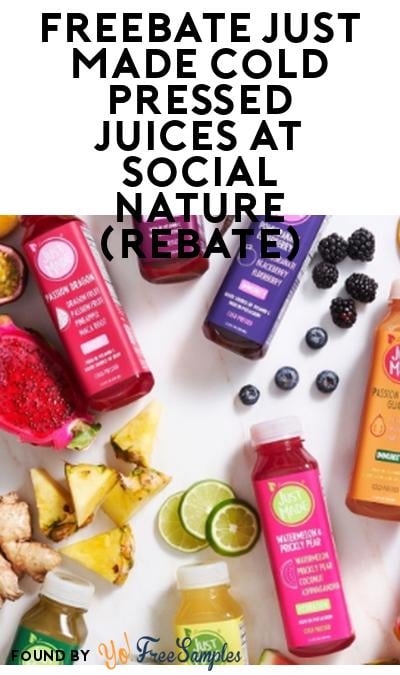 FREEBATE Just Made Cold Pressed Juices At Social Nature (Rebate)