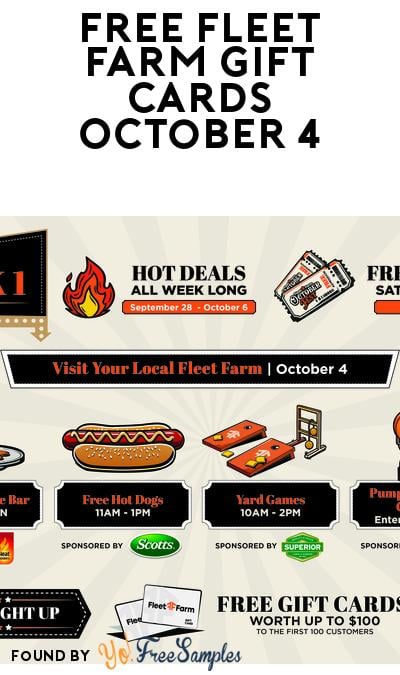 FREE Fleet Farm Gift Card on October 4 (First 100 Customers)
