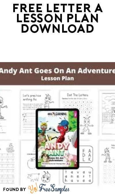 FREE Andy Ant Letter A Lesson Plan PDF