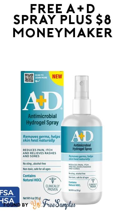 FREEBATE A+D Antimicrobial Hydrogel Spray + $8 MoneyMaker (Multiple Rebates Required)