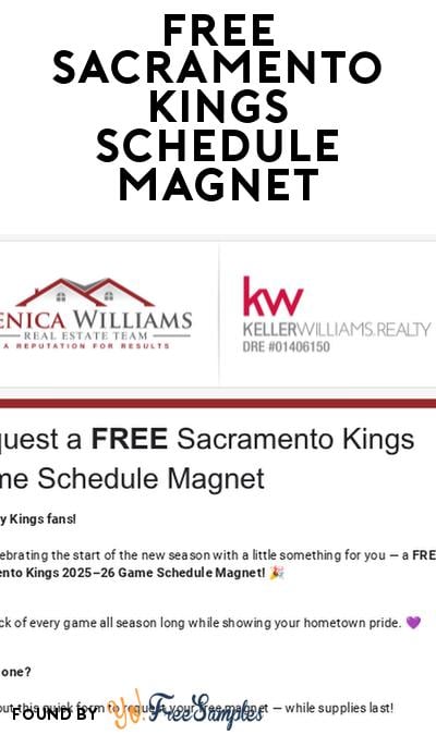 FREE Sacramento Kings 2025-26 Schedule Magnet (Form Required)