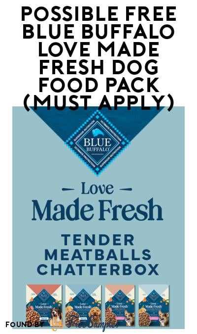 Possible FREE Blue Buffalo Love Made Fresh Dog Food Pack (Must Apply)