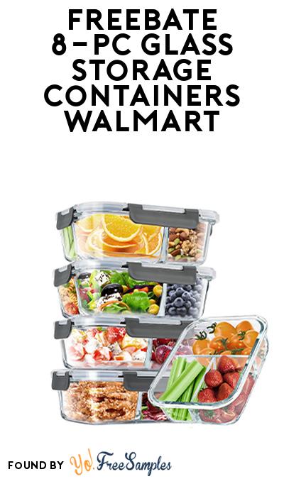 FREEBATE 8-Pc Glass Food Storage Container Set at Walmart (TopCashback Required)
