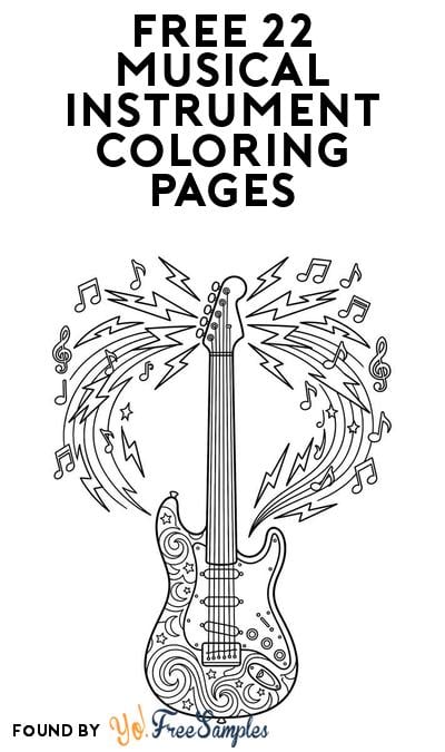 22 FREE Musical Instrument Coloring Pages