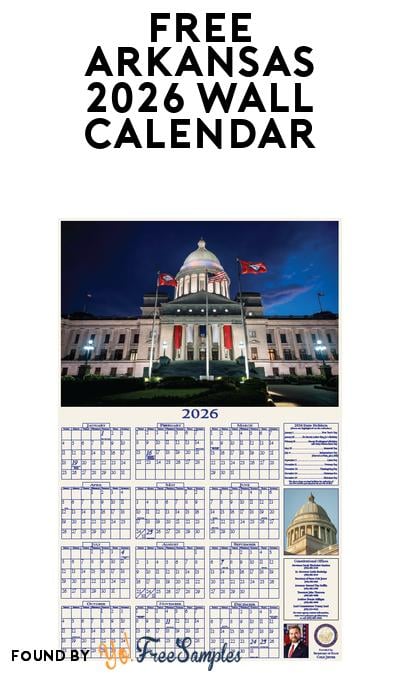 FREE Arkansas 2026 Secretary of State Wall Calendar (AR Residents Only)