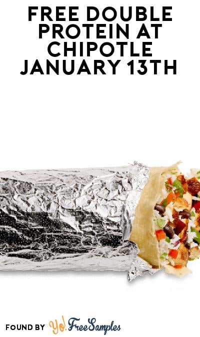 FREE Double Protein at Chipotle on January 13th (Rewards Required)