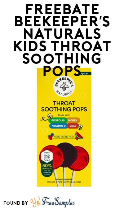 FREEBATE Beekeeper’s Naturals Kids Throat Soothing Pops At Social Nature (Rebate)