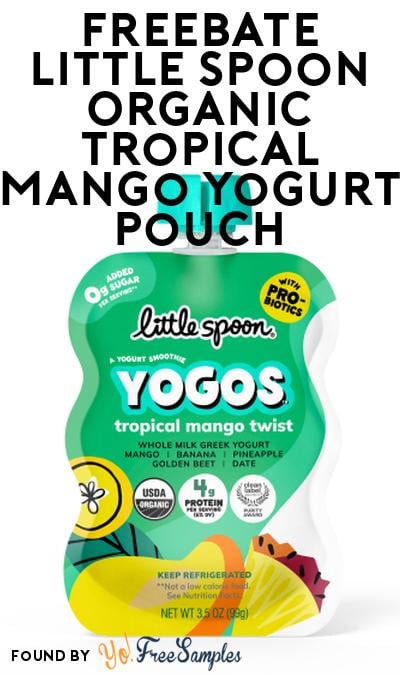 FREEBATE Little Spoon Organic Tropical Mango Yogurt Pouch BOGO  At Social Nature (Rebate)
