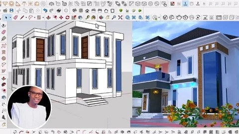 FREE Course at Udemy: Learn 5Bedroom Duplex from basic to advance SketchUp Pro