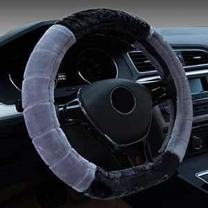 Zero Fluff-Losing Fluffy Steering Wheel Cover for Winter Warm,Multiple Color Universal Fit 15 inch Anti-Slip Breathable Steering Wheel Protector(Grey Red Beige Zero Fluff-Losing Fluffy Steering Wheel Cover for Winter Warm,Multiple Color Universal Fit 15 inch Anti-Slip Breathable Steering Wheel Protector(Grey Red Beige